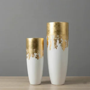 Ukrasna tegla Luxe Lite Universe 70 Ukrasna tegla za cvijeće Luxe 90 cm bijelo-zlatna