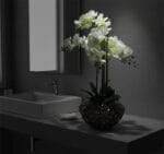 Orhideja bijela 60 cm u tegli (real tocuh)