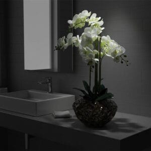Orhideja bijela 60 cm u tegli (real tocuh)