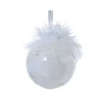 Božićna kuglica s perjem 8 cm