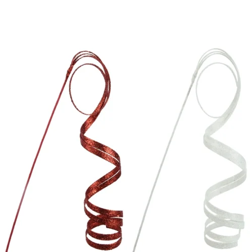 Grančica sa šljokicama crvene ili bijele boje 106 cm (1 kom)