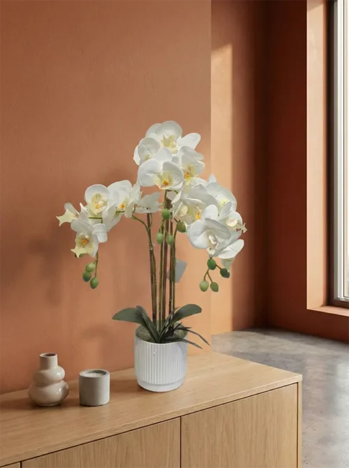 Umjetna orhideja bijela 52 cm RT