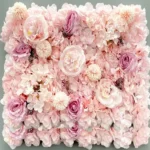 Cvetni zidni panel Floral light pink 50 x 50 cm sa svijetlo ružičastim umjetnim cvijećem za dekoraciju zidova i foto kutaka