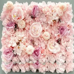 Cvetni zidni panel Floral light pink 50 x 50 cm sa svijetlo ružičastim umjetnim cvijećem za dekoraciju zidova i foto kutaka