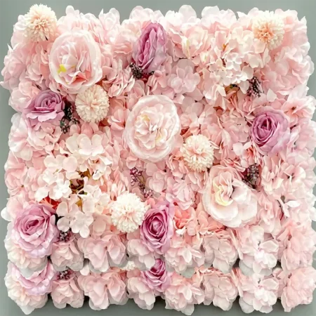 Cvetni zidni panel Floral light pink 50 x 50 cm Cvetni zidni panel Floral light pink 50 x 50 cm sa svijetlo ružičastim umjetnim cvijećem za dekoraciju zidova i foto kutaka