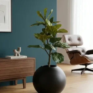 Crna ukrasna tegla Mono Black 45 x 40 cm od fiberglasa za umjetne biljke