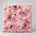 Cvetni zidni panel Floral light pink 50 x 50 cm sa svijetlo ružičastim umjetnim cvijećem za dekoraciju zidova i foto kutaka