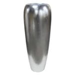 Visoka ukrasna tegla Elio 87 x 38 cm srebrne boje od fiberglasa za umjetne biljke